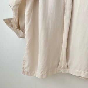 vintage tan cream silk button-up shirt
